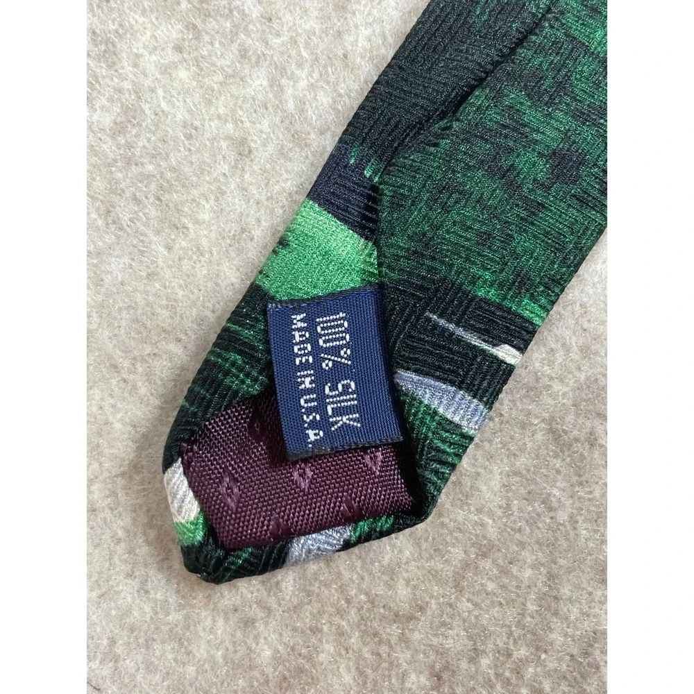 Pinehurst Golf Men's Tie Silk USA Scenic Course #2 Layout Burgundy Red Scorer